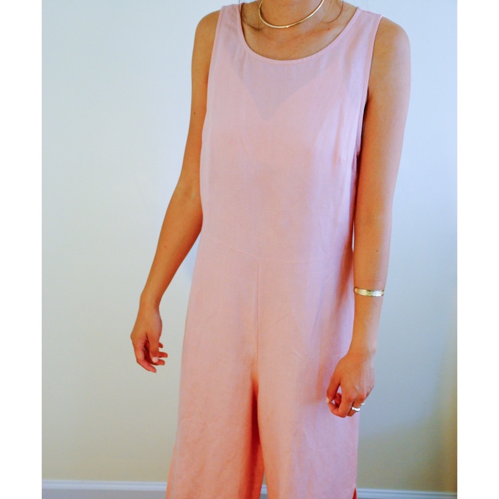 Peach linen jumpsuit